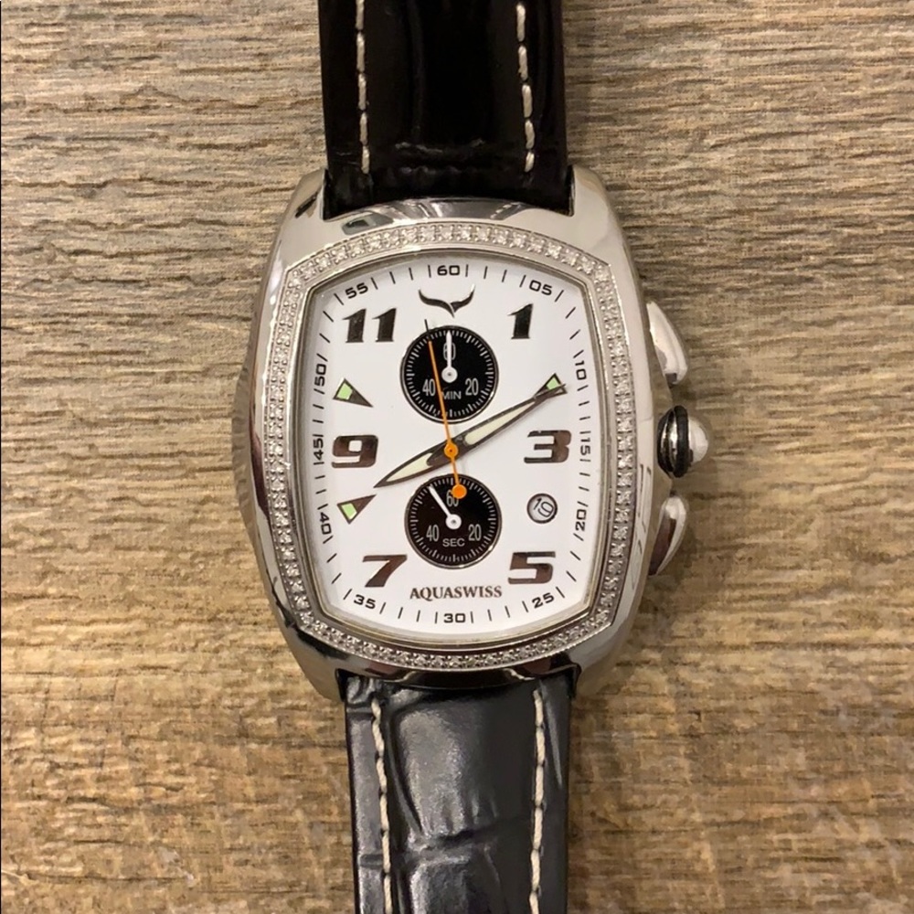 *RARE* Aquaswiss diamond bezel watch